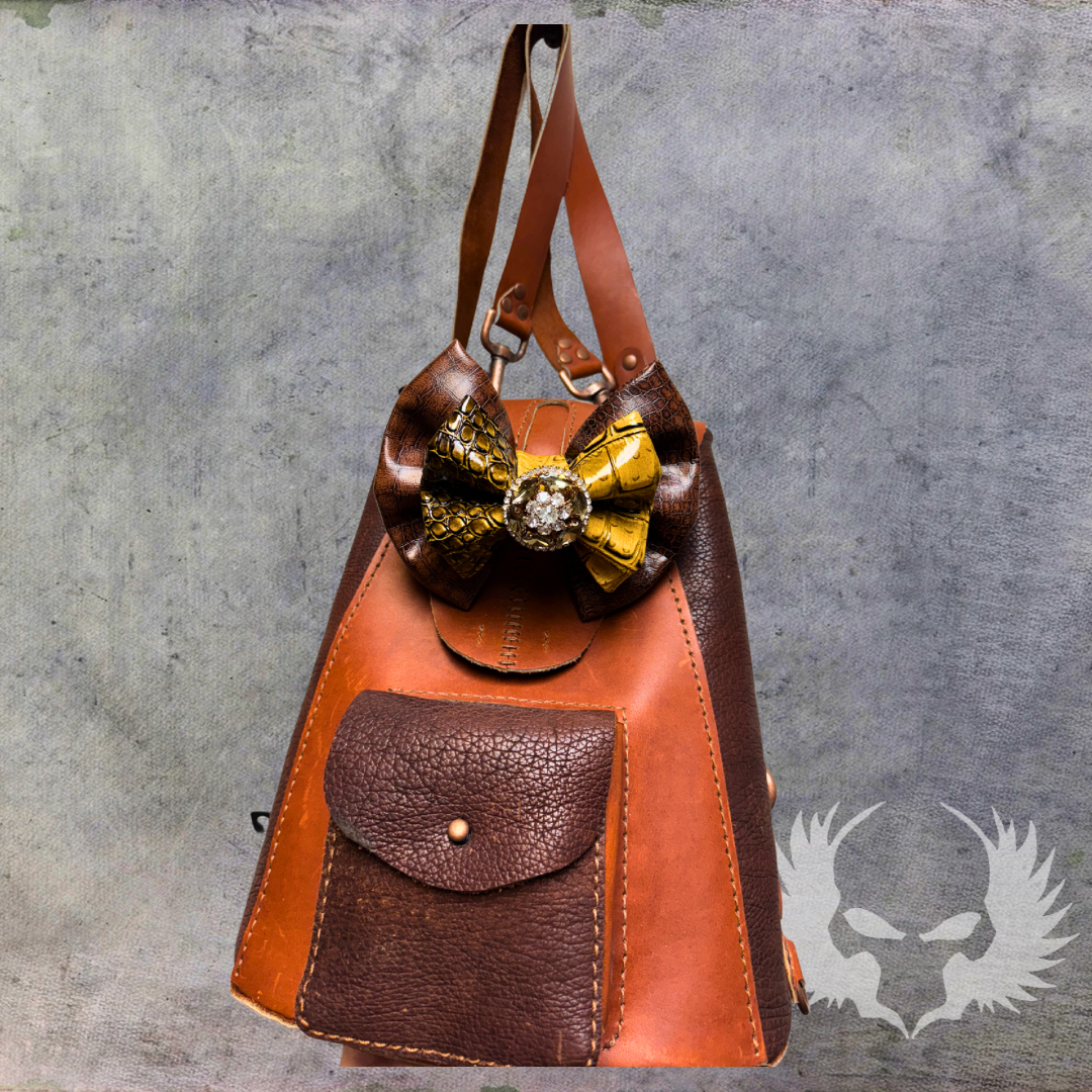 Leather Bow Backpack