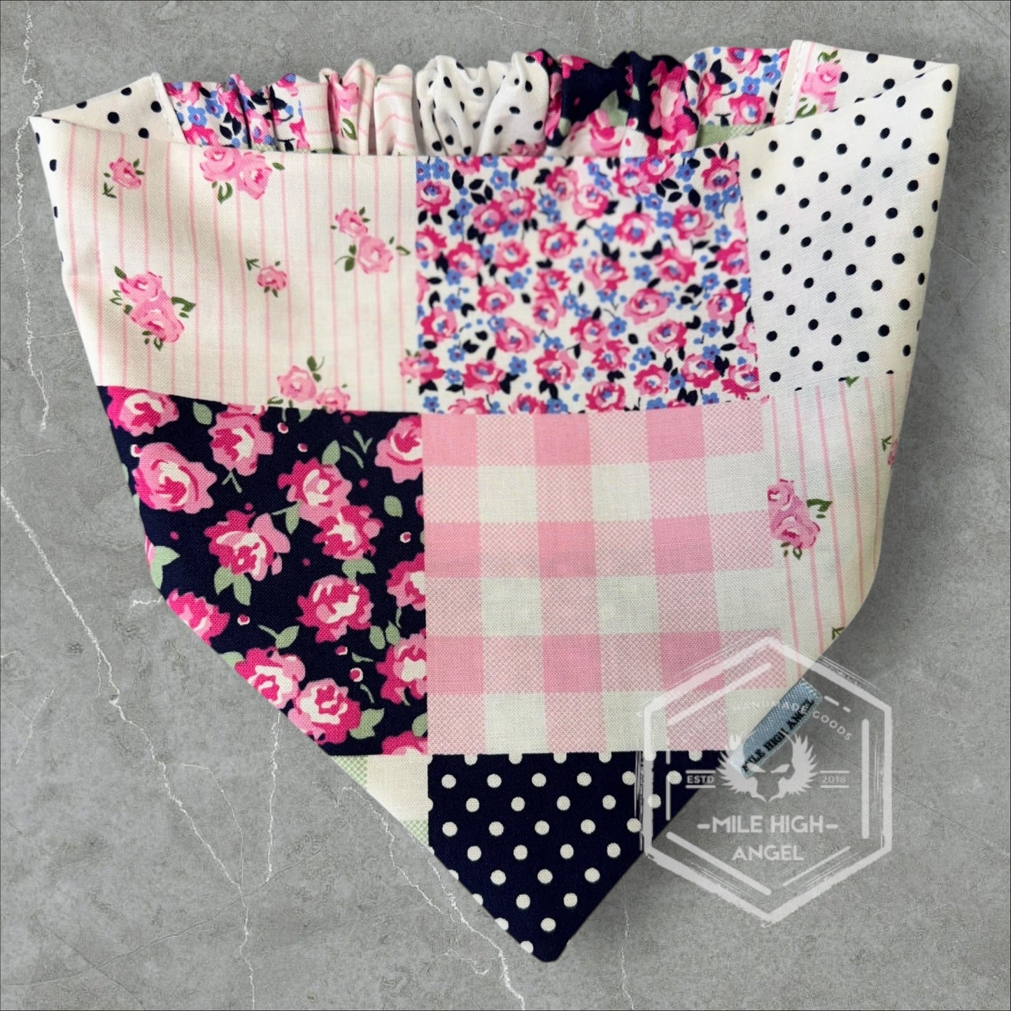 Floral and Plaid Dog Bandana