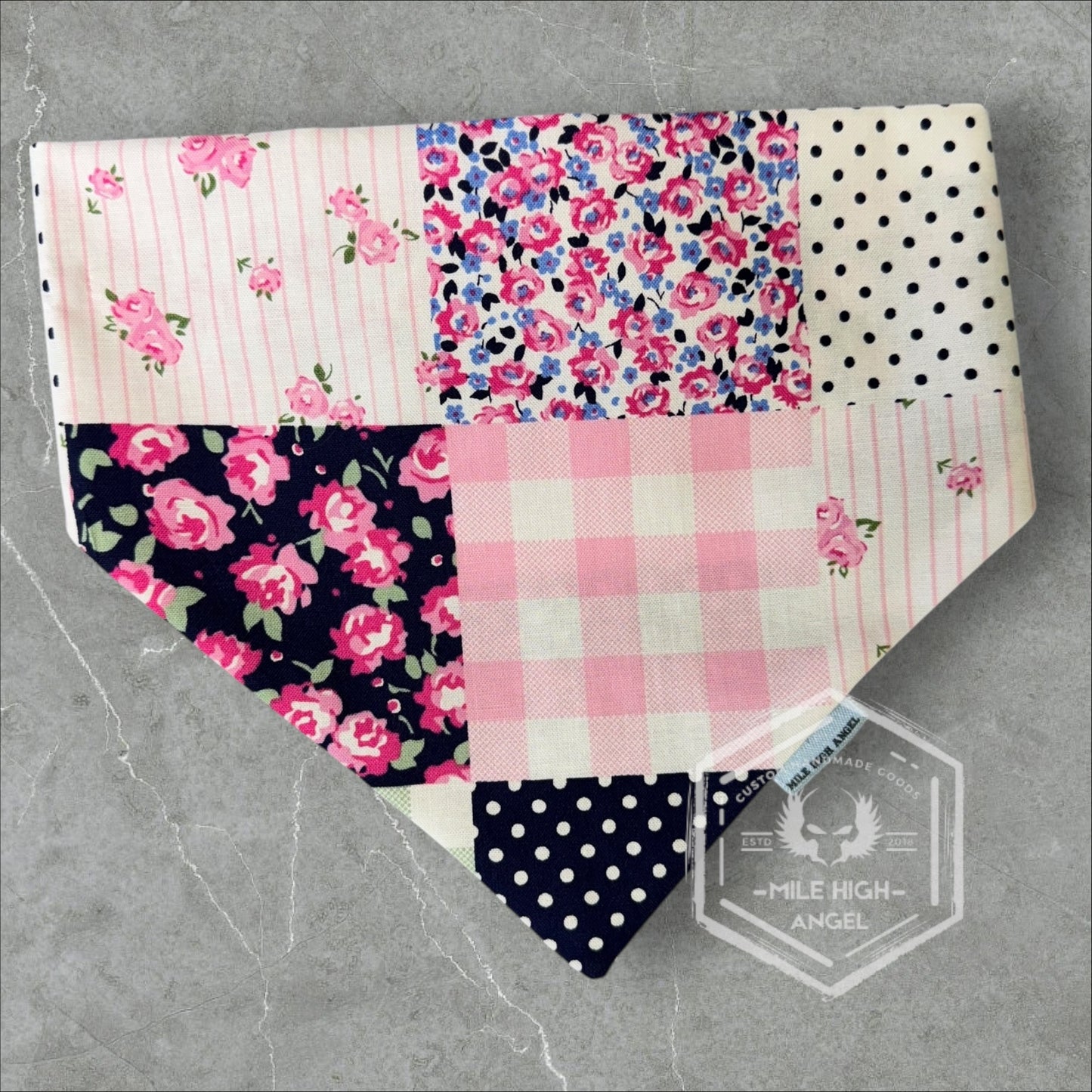 Floral and Plaid Dog Bandana